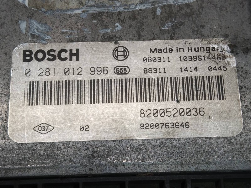 Recambio de centralita motor uce para renault espace iv (jk0) dynamique referencia OEM IAM 0281012996 8200520036 8200763646