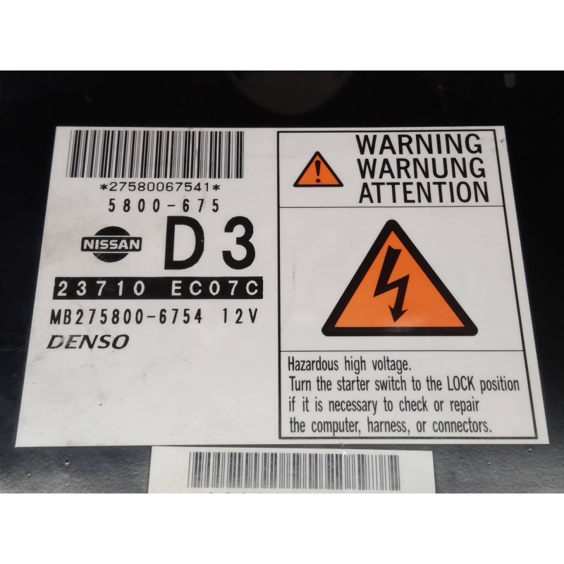 Recambio de centralita motor uce para nissan navara pick-up (d40m) 2.5 dci diesel cat referencia OEM IAM 23710EC07C MB2758006754