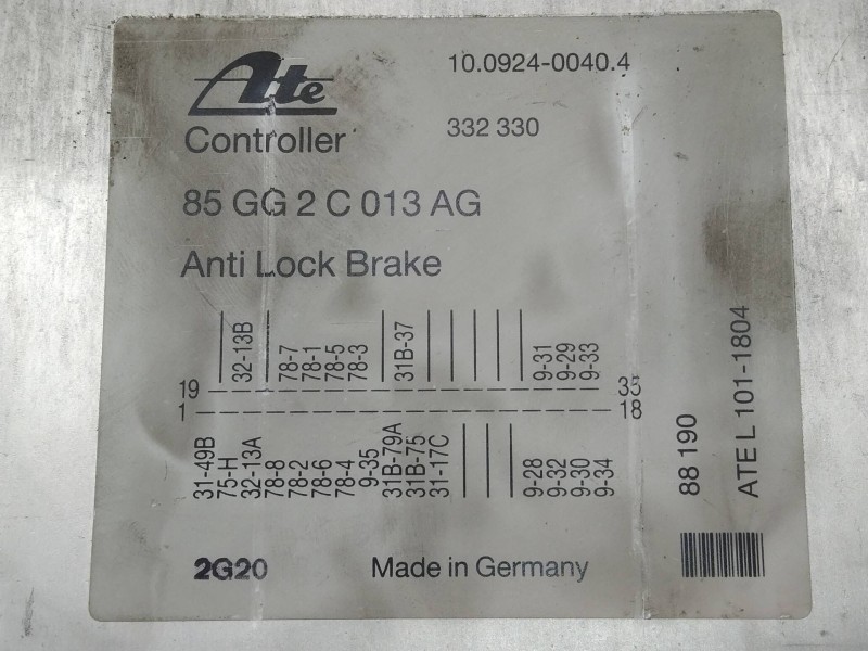 Recambio de centralita abs para ford sierra berlina clx referencia OEM IAM 85GG2C013AG 10092400404 332330