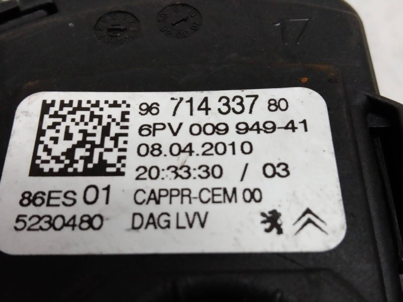 Recambio de potenciometro pedal para peugeot 308 sw 1.6 hdi fap cat (9hz / dv6ted4) referencia OEM IAM 6PV00994941 9671433780 