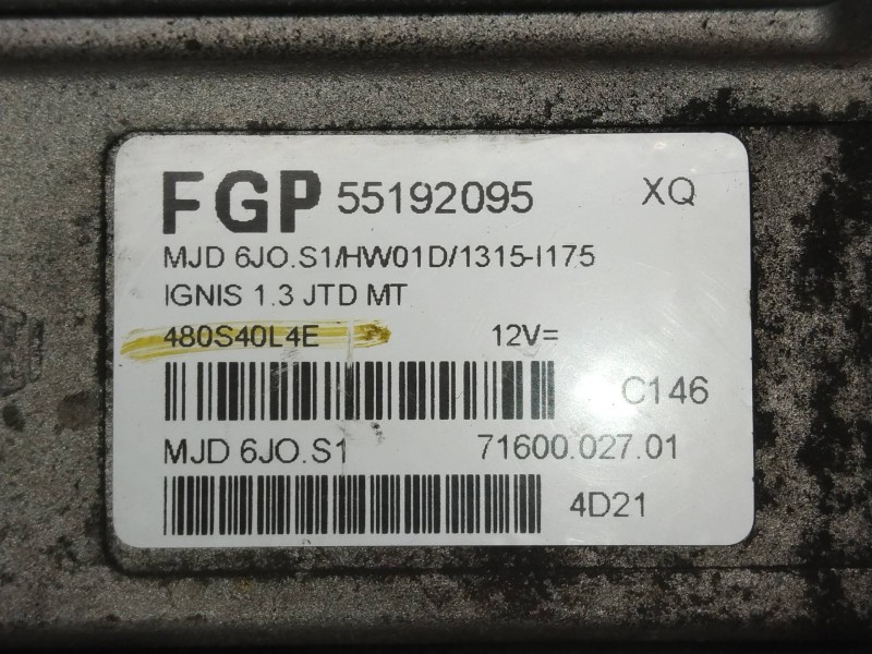 Recambio de centralita motor uce para suzuki ignis rm (mh) básico referencia OEM IAM 55192095 MJD6JOS1 7160002701 FGP XQ
