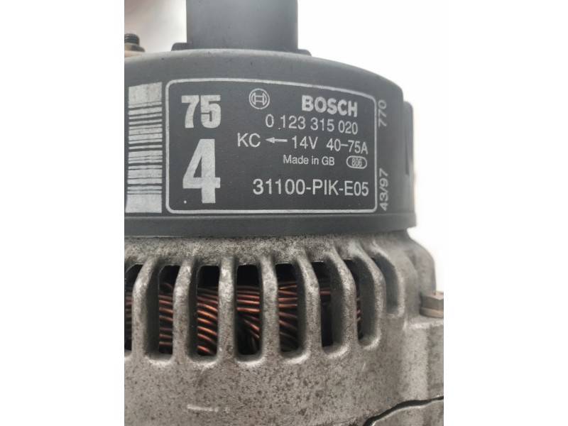 Recambio de alternador para honda civic berlina .5 (ma/mb) 1.6 sr vtec (mb1) referencia OEM IAM 0123315020 BOSCH 