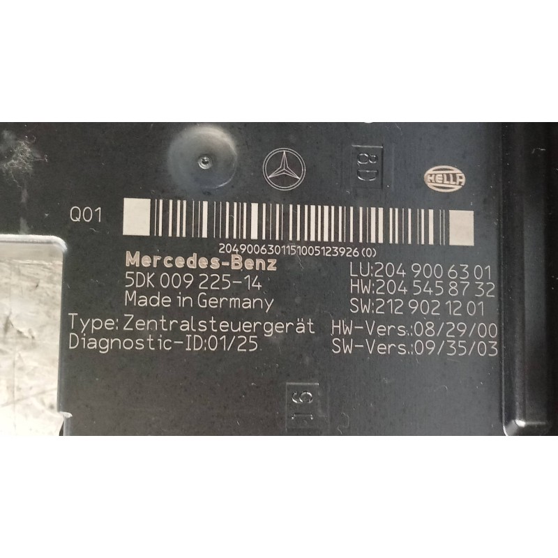 Recambio de caja reles / fusibles para mercedes clase c (w204) berlina c 200 cdi blueefficiency (204.001) referencia OEM IAM 204