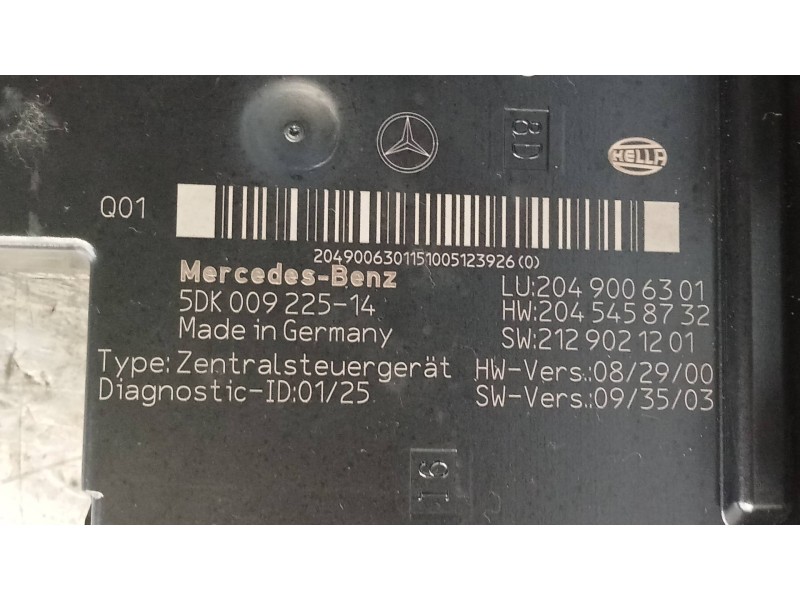 Recambio de caja reles / fusibles para mercedes clase c (w204) berlina c 200 cdi blueefficiency (204.001) referencia OEM IAM 204