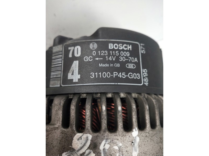 Recambio de alternador para honda accord berlina (cg7-9/ch1-7) 2.0i ls (cg9) referencia OEM IAM 0123115009 BOSCH 
