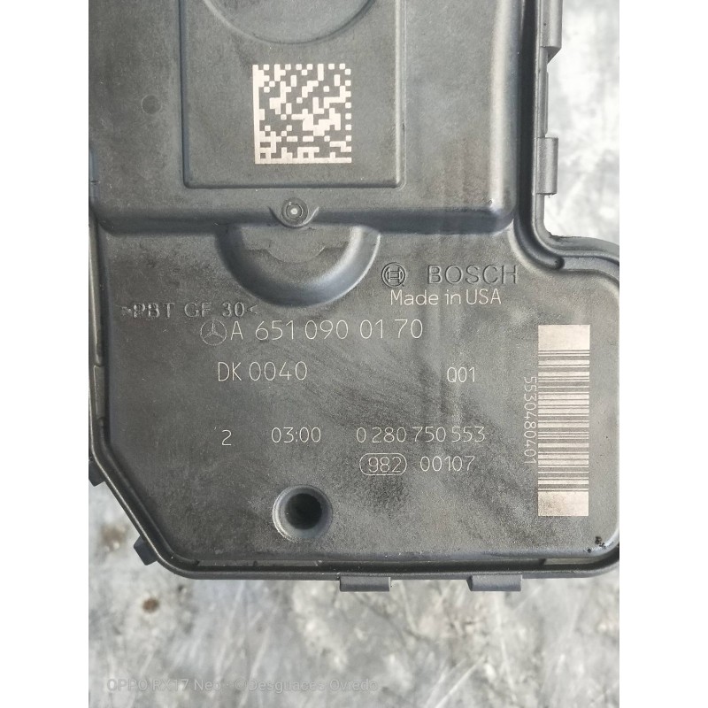 Recambio de caja mariposa para mercedes clase c (w204) berlina c 200 cdi blueefficiency (204.001) referencia OEM IAM 0280750553 