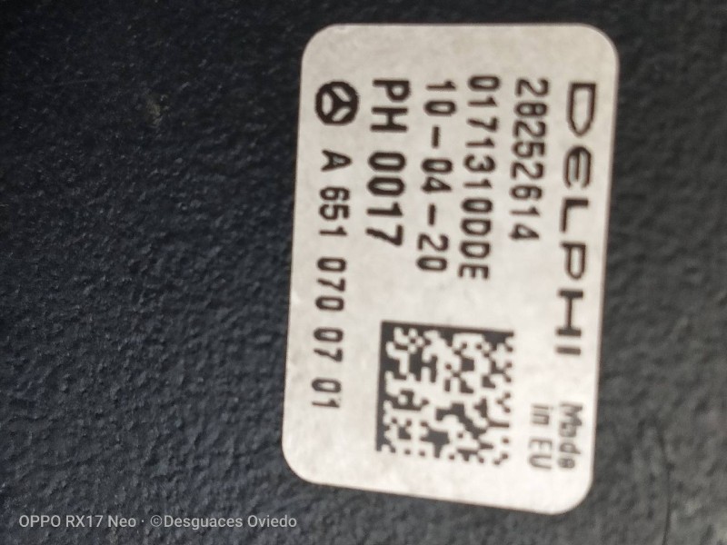Recambio de bomba inyeccion para mercedes clase c (w204) berlina c 200 cdi blueefficiency (204.001) referencia OEM IAM A65107007
