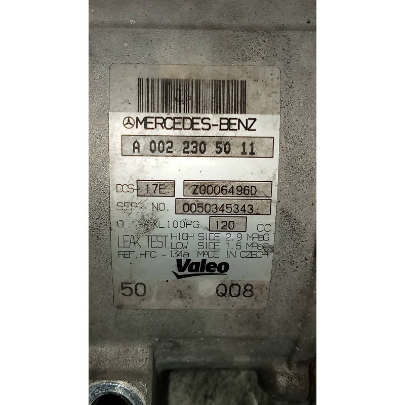 Recambio de compresor aire acondicionado para mercedes clase c (w204) berlina c 200 cdi blueefficiency (204.001) referencia OEM 