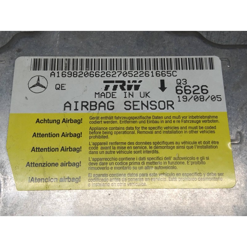 Recambio de kit airbag para mercedes clase b (w245) 180 cdi (245.207) referencia OEM IAM A1698206626 Q3 SIN ANILLO AIRBAG