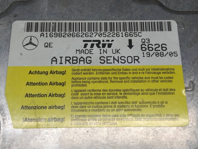 Recambio de kit airbag para mercedes clase b (w245) 180 cdi (245.207) referencia OEM IAM A1698206626 Q3 SIN ANILLO AIRBAG