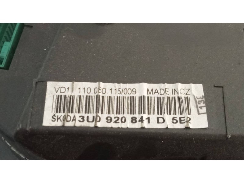Recambio de cuadro instrumentos para skoda superb (3u4) collection referencia OEM IAM 3U0920841D 110080116009 