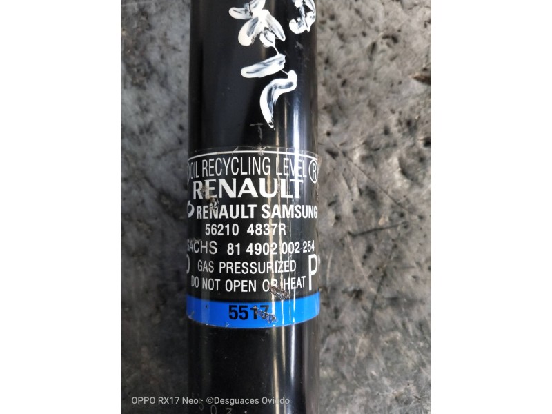Recambio de amortiguador trasero derecho para renault koleos expression referencia OEM IAM 562104837R 814902002254 