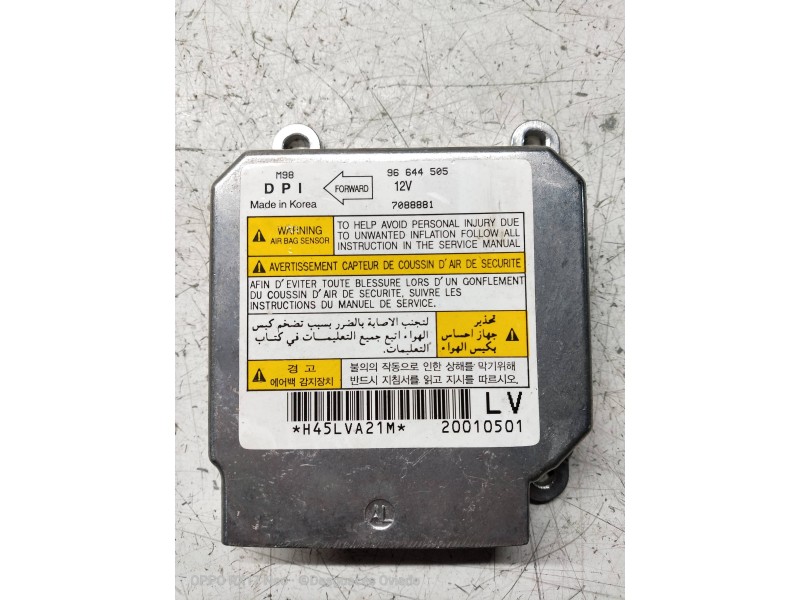 Recambio de centralita airbag para chevrolet matiz 0.8 cat referencia OEM IAM 96644505 7088881 