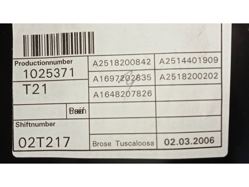 Recambio de elevalunas delantero derecho para mercedes clase r (w251) 320 cdi (251.022) referencia OEM IAM   