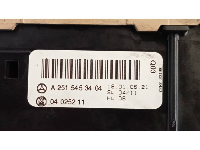 Recambio de mando luces para mercedes clase r (w251) 320 cdi (251.022) referencia OEM IAM A2515453404 04025211 