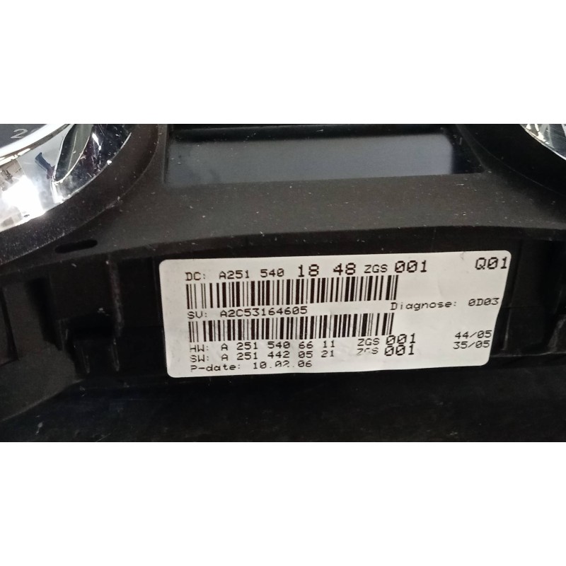 Recambio de cuadro instrumentos para mercedes clase r (w251) 320 cdi (251.022) referencia OEM IAM A2515401848 A2C53164605 A25154