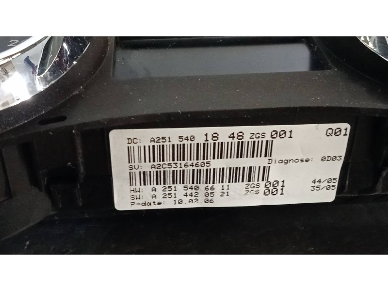 Recambio de cuadro instrumentos para mercedes clase r (w251) 320 cdi (251.022) referencia OEM IAM A2515401848 A2C53164605 A25154