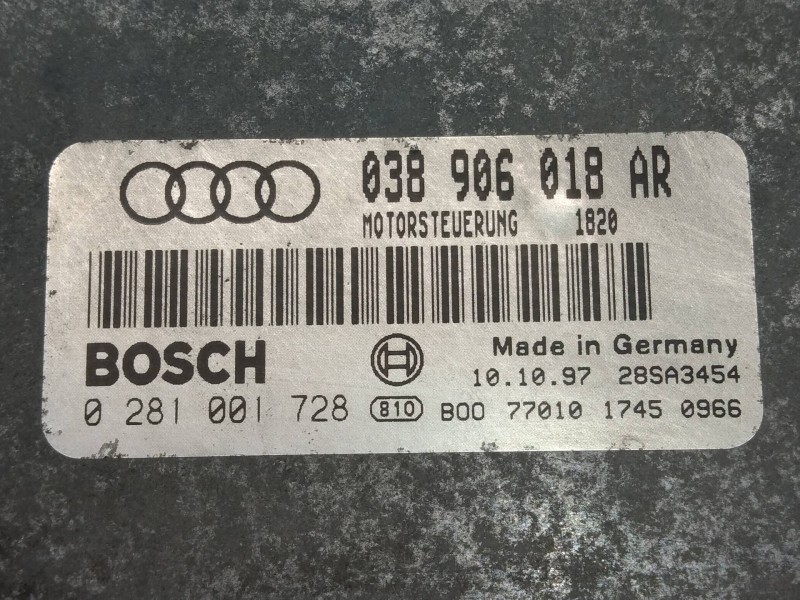 Recambio de centralita motor uce para audi a3 (8l) 1.9 tdi ambition referencia OEM IAM 0281001728 038906018AR 