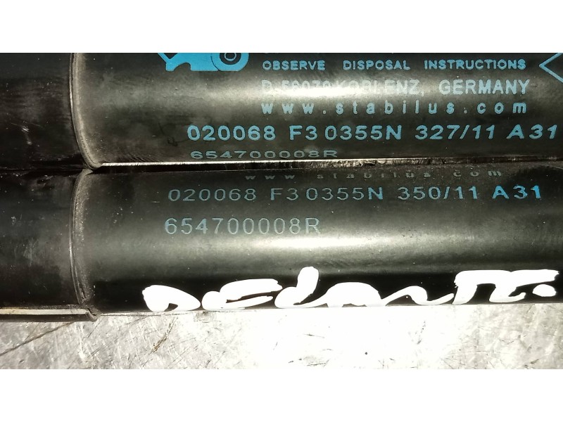 Recambio de amortiguadores capo para renault scenic iii grand dynamique referencia OEM IAM 654700008R  