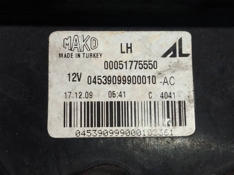 Recambio de faro antiniebla izquierdo para lancia delta (181) argento referencia OEM IAM 00051775550 04539099900010AC 