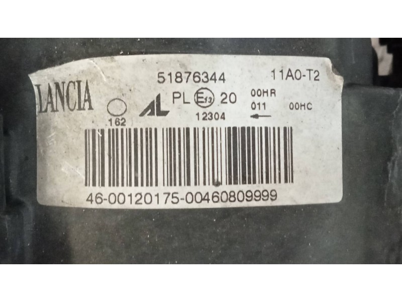 Recambio de faro derecho para lancia delta (181) argento referencia OEM IAM 51876344  