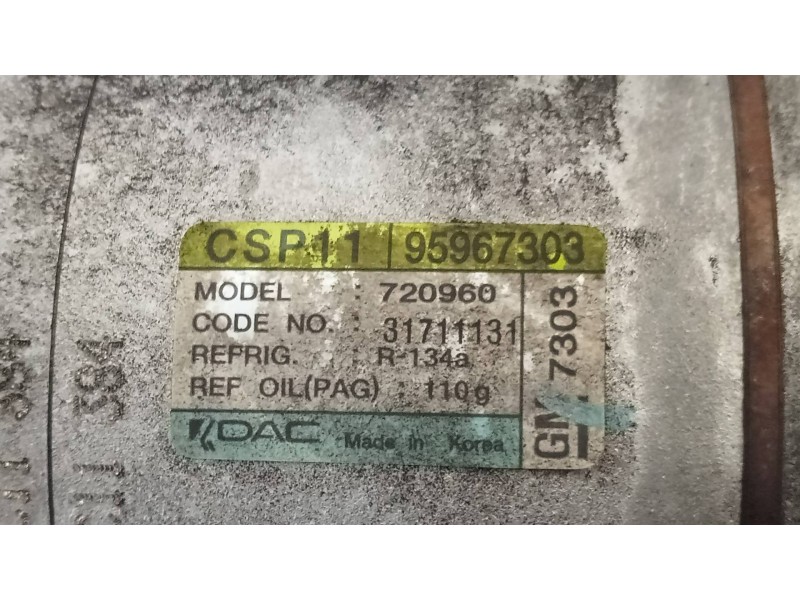 Recambio de compresor aire acondicionado para chevrolet spark ls referencia OEM IAM 95967303 720960 