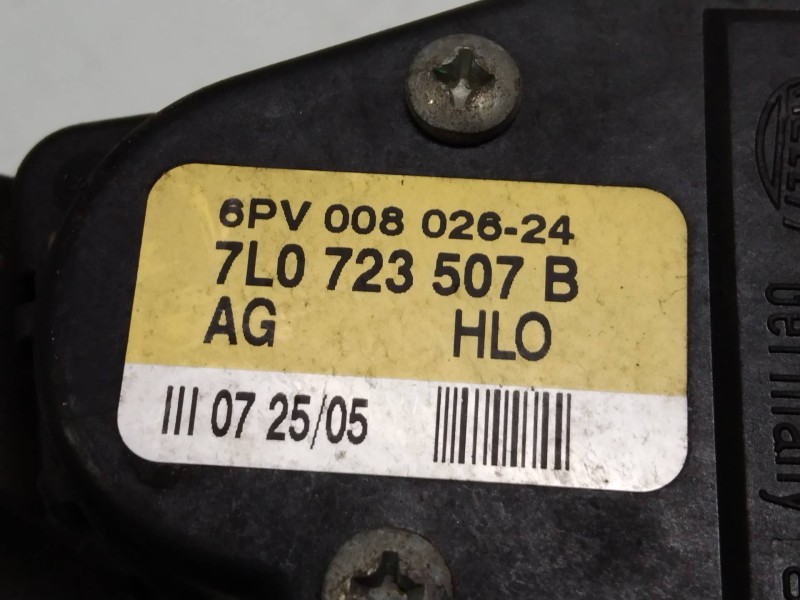 Recambio de potenciometro pedal para volkswagen touareg (7la) 3.0 v6 tdi dpf referencia OEM IAM 6PV00802624 7L0723507B 