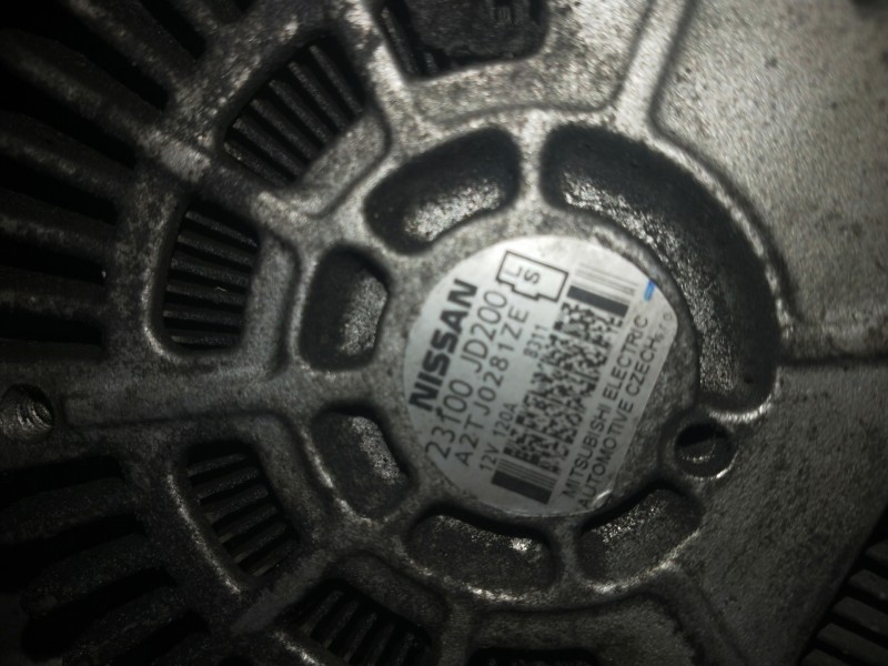 Recambio de alternador para nissan qashqai (j10) backstage referencia OEM IAM 23100JD200  