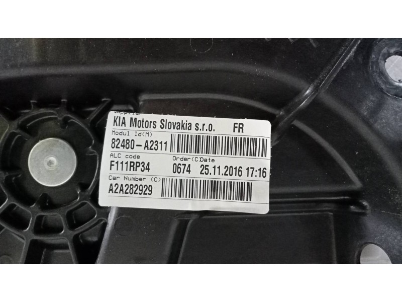 Recambio de elevalunas delantero derecho para kia cee´d x-tech referencia OEM IAM 82460A2010 82480A2311 