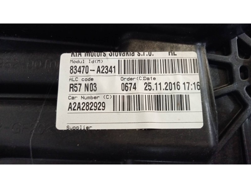 Recambio de elevalunas trasero izquierdo para kia cee´d x-tech referencia OEM IAM 83450A2010 83470A2341 