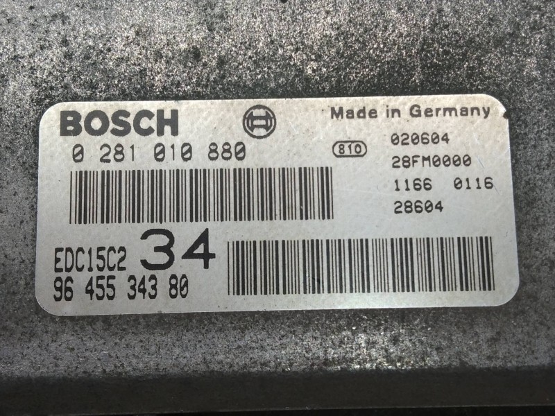 Recambio de centralita motor uce para peugeot 607 (s1) básico referencia OEM IAM 0281010880 9645534380 EDC15C2 34