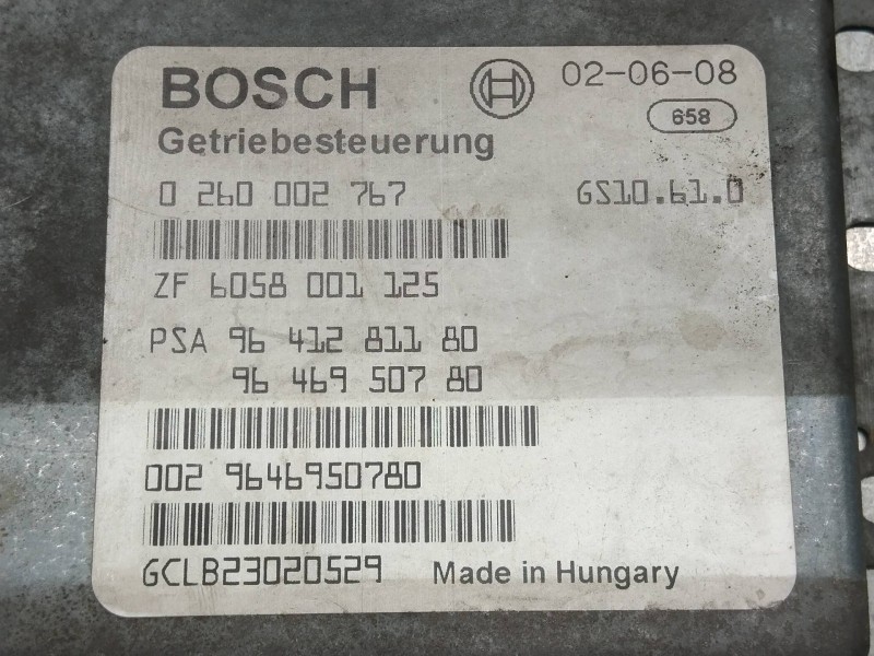 Recambio de centralita cambio automatico para peugeot 607 (s1) básico referencia OEM IAM 0260002767 9641281180 9646950780