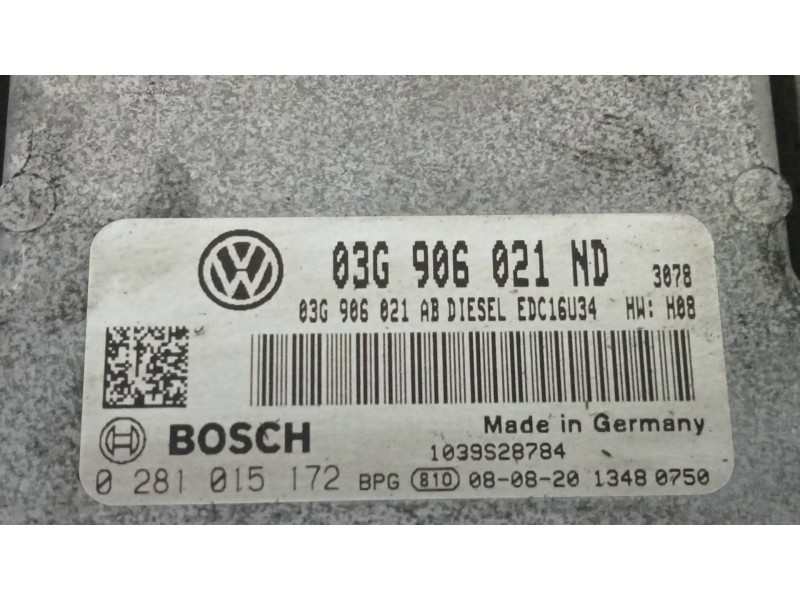 Recambio de centralita motor uce para volkswagen touran (1t2) highline referencia OEM IAM 0281015172 03G906021ND 