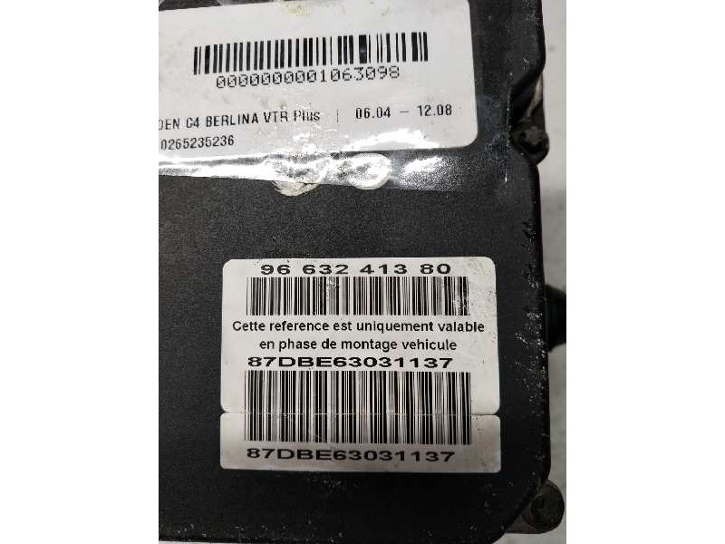 Recambio de abs para citroen c4 berlina vtr plus referencia OEM IAM 0265950635 0265235236 9663241380 4541J1 87DBE63031137