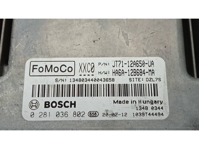 Recambio de centralita motor uce para ford transit courier trend referencia OEM IAM 0281036802 JT7112A650UA HA6A12B684MA