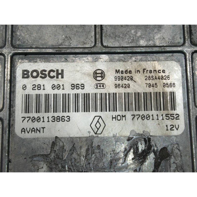Recambio de centralita motor uce para renault megane i fase 2 berlina (ba0) 1.9 dti diesel cat referencia OEM IAM 0281001969 770