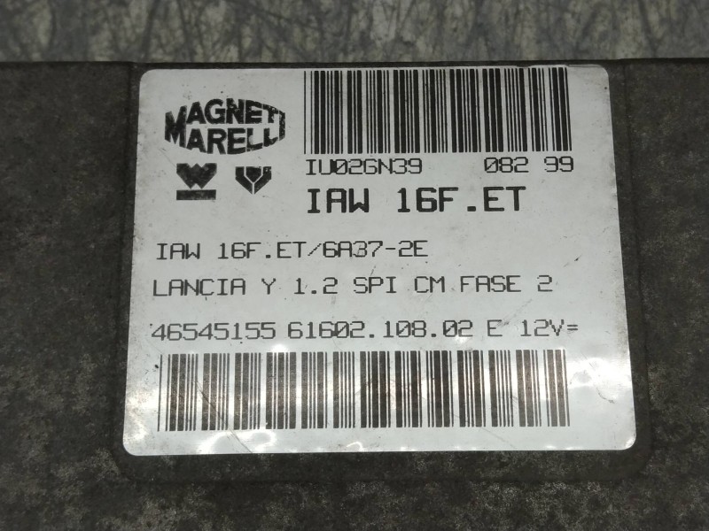 Recambio de centralita motor uce para lancia lancia y 1.2 le referencia OEM IAM IAW16FET 46545155 6160210802