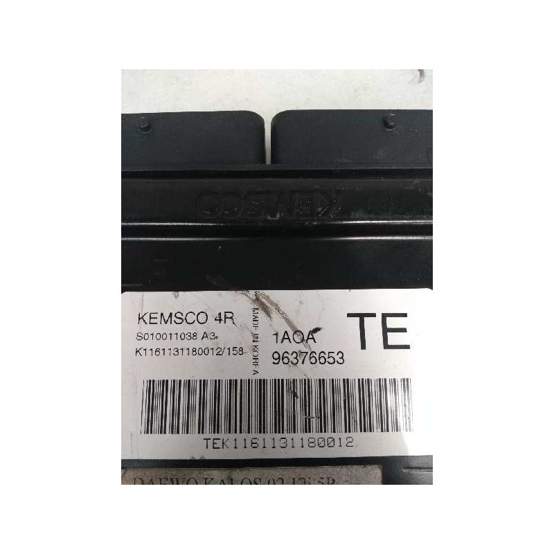 Recambio de centralita motor uce para chevrolet kalos 1.2 cat referencia OEM IAM S010011038A3 96376653 4R 1AOA TE