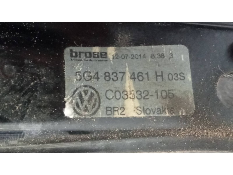 Recambio de elevalunas delantero izquierdo para volkswagen golf vii sportsvan 1.6 tdi referencia OEM IAM 5G4837461H  5P