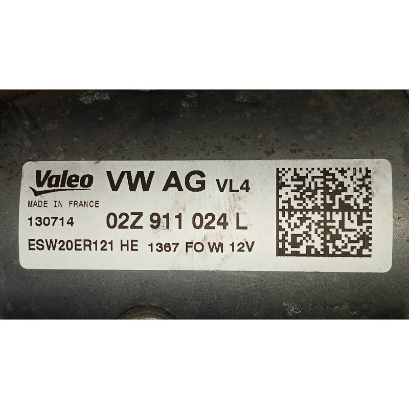Recambio de motor arranque para volkswagen golf vii sportsvan 1.6 tdi referencia OEM IAM 02Z911024L ESW20ER121 