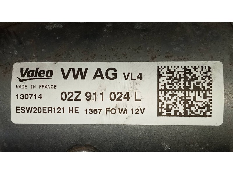 Recambio de motor arranque para volkswagen golf vii sportsvan 1.6 tdi referencia OEM IAM 02Z911024L ESW20ER121 