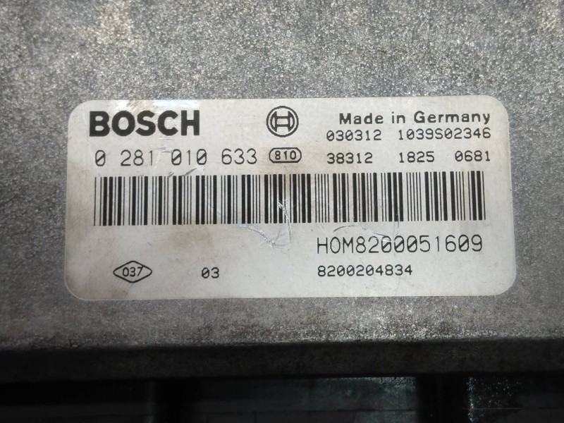 Recambio de centralita motor uce para nissan primastar (x83) 1.9 dci diesel cat referencia OEM IAM 0281010633 HOM8200051609 8200