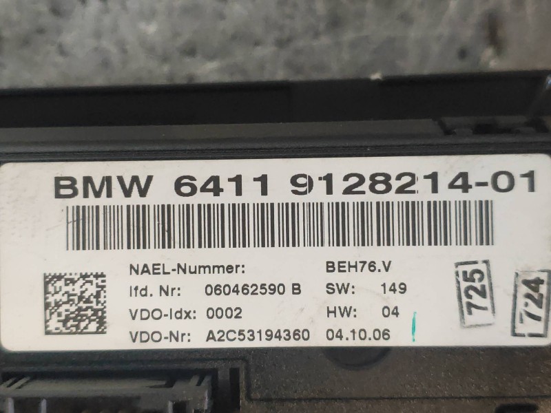 Recambio de mando calefaccion / aire acondicionado para bmw serie 3 touring (e91) 325d referencia OEM IAM 6411912821401 A2C53194