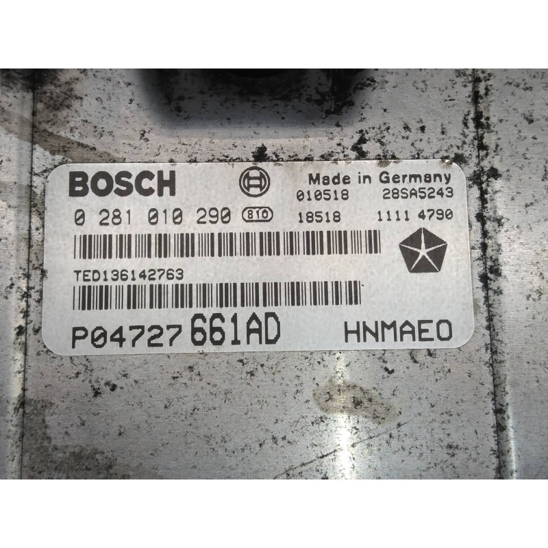 Recambio de centralita motor uce para chrysler voyager (rg) 2.5 crd lx referencia OEM IAM 0281010290 P04727661AD HNMAE0