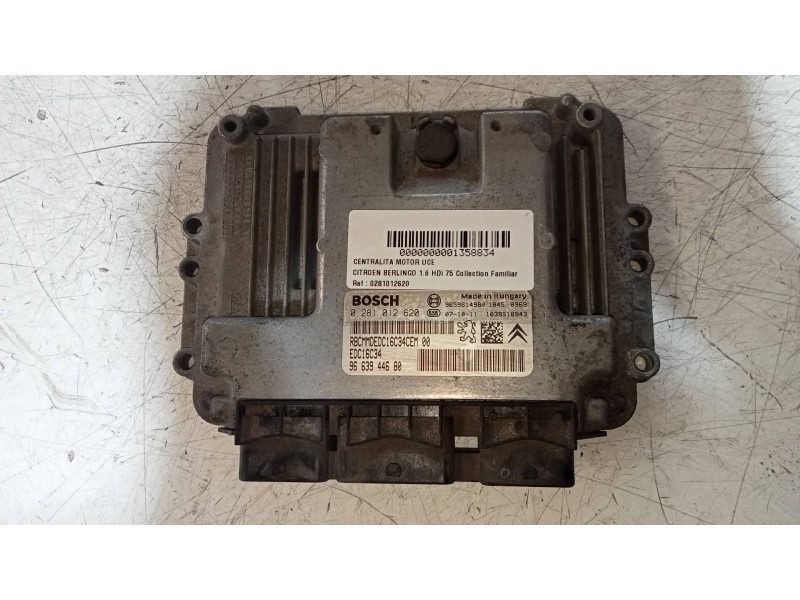 Recambio de centralita motor uce para citroen berlingo 1.6 hdi 75 collection familiar referencia OEM IAM 0281012620 9663944680 9