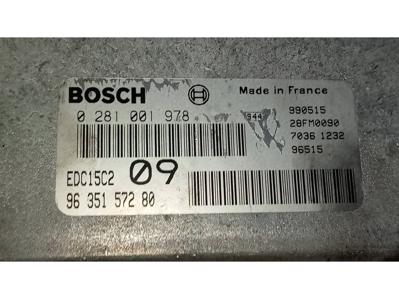Recambio de centralita motor uce para citroen xantia berlina 2.0 hdi cat (rhy / dw10td) referencia OEM IAM 0281001978 9635157280