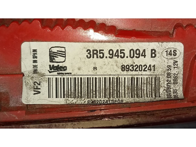 Recambio de piloto trasero derecho interior para seat exeo berlina (3r2) reference referencia OEM IAM 3R5945094B 89320241 