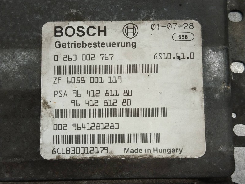 Recambio de centralita cambio automatico para peugeot 607 (s1) básico referencia OEM IAM 0260002767 9641281180 9641281280