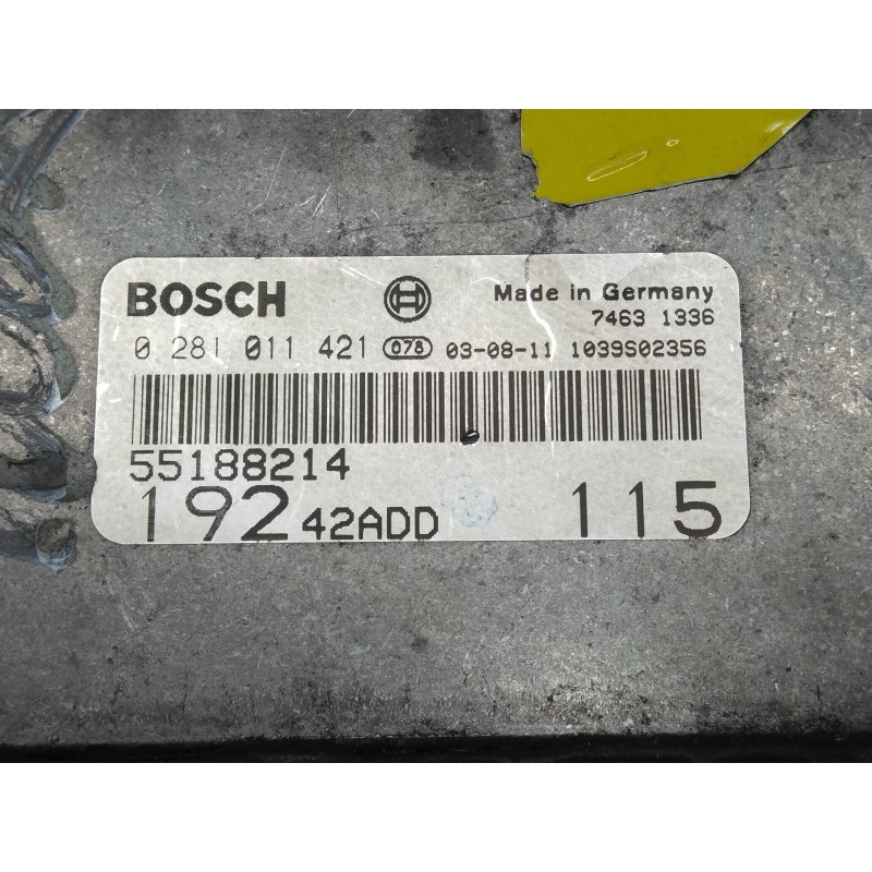 Recambio de centralita motor uce para fiat stilo (192) 1.9 jtd 115 referencia OEM IAM 0281011421 55188214 19242ADD115