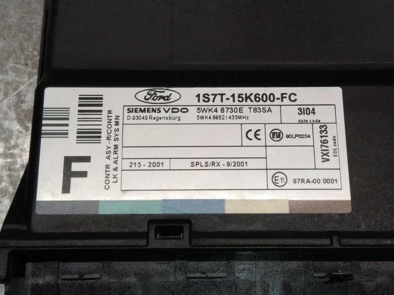 Recambio de modulo electronico para ford focus berlina (cak) ghia referencia OEM IAM 1S7T15K600FC 5WK48730E T83SA